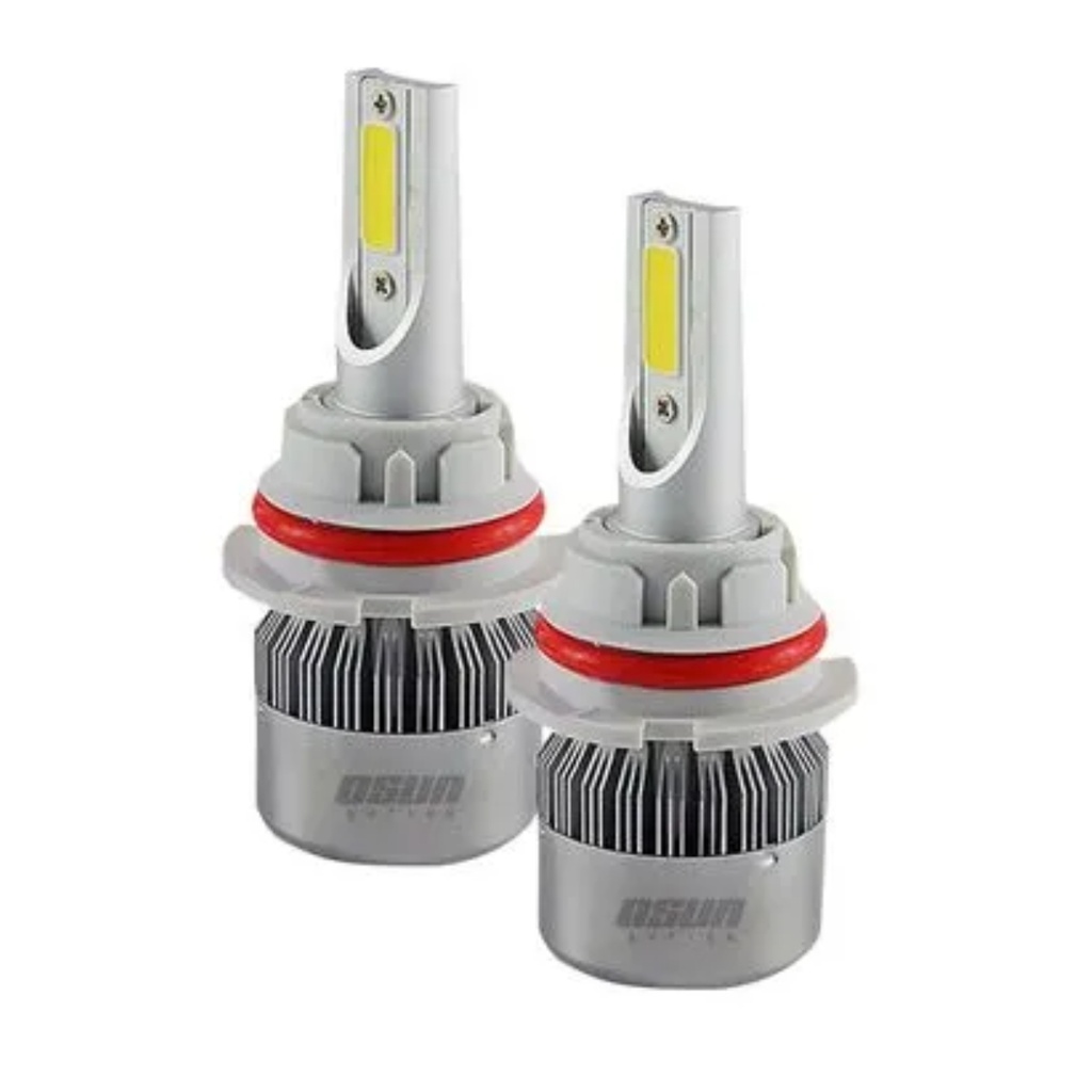 [BULE-902C-J] BULBO (FOCO) LED 9005 2 CARAS 36W/48W 5000 LUMENES 9-24 V 2 PZAS OSUN C/VENTILADOR C/EMP MOJ