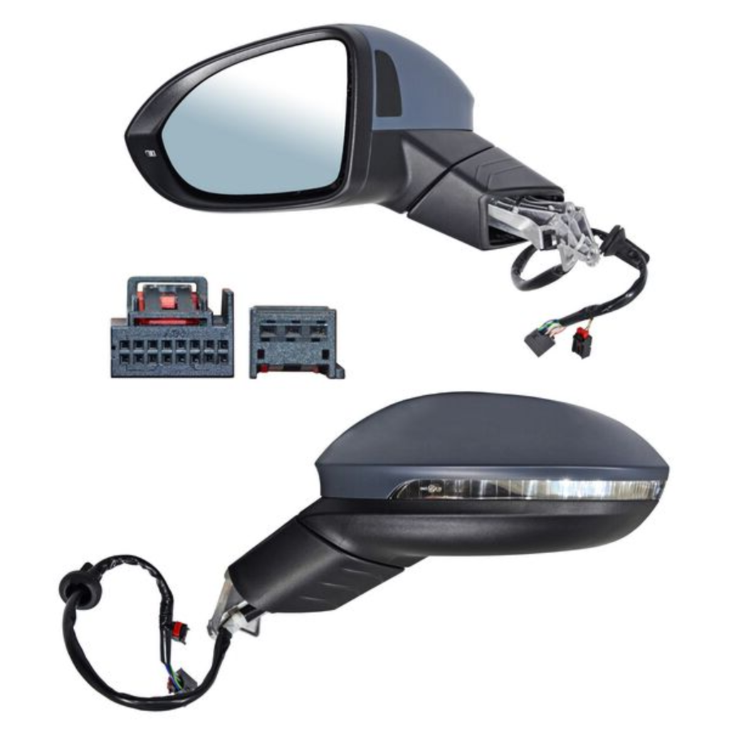 ESPEJO VOLKSWAGEN GOLF 2019 AL 2021 ELECT P/PINT C/LUZ INF C/DESEMP C/MEM AUTOABATIBLE C/DIRECC C/SENS CARRIL 14 PINES IZQ