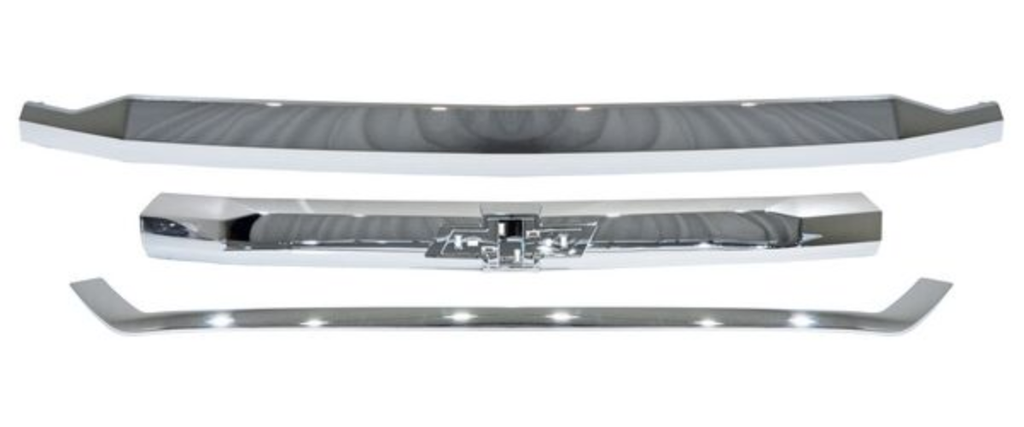 MOLDURA PARRILLA CHEVROLET CHEV PU 4X2/ 4X4/LS 2016 AL 2018 CROM 3 PZAS