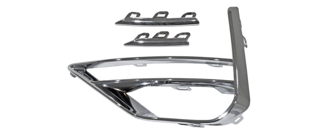 MOLDURA PARRILLA CHIREY TIGGO 8 PRO 2023 AL 2024 P/FARO AUX 3 PZAS CROM IZQ JGO