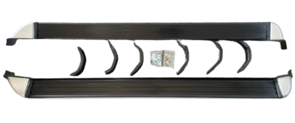 ESTRIBO NISSAN PU NP300 2015 AL 2023 ALUMINIO C/ HERRAJES INSTALACION JGO 2 PZAS