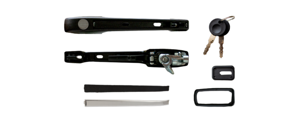 [107913MAN] MANIJA EXTERIOR VOLKSWAGEN ATLANTIC 81-87/ VOLKSWAGEN CARIBE 77-87/ VOLKSWAGEN GOLF 87-92/ VOLKSWAGEN JETTA A2 87-92/ NEGRA/CROMO METAL GENERICA IZQDELANTERA