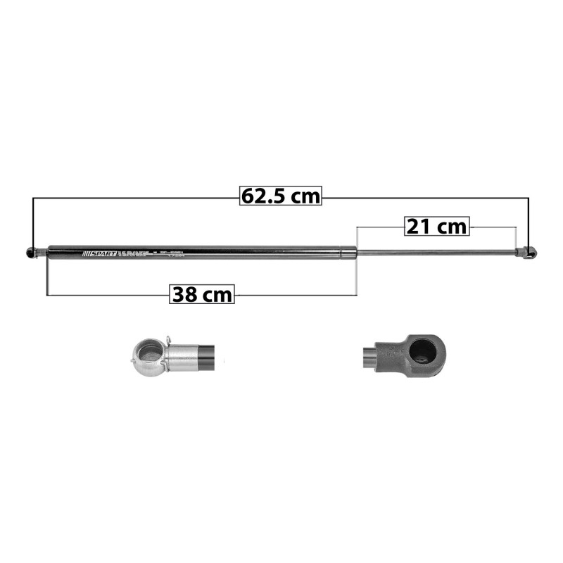 AMORTIGUADOR 5TA PUERTA BMW X3 04-10 62.5 38 21 ENTRADA TIPO 5 ENTRADA 2 TIPO 1 550 123.65 56.09 610 137.13 62.2 SPART 5851 TUR DER/ IZQ