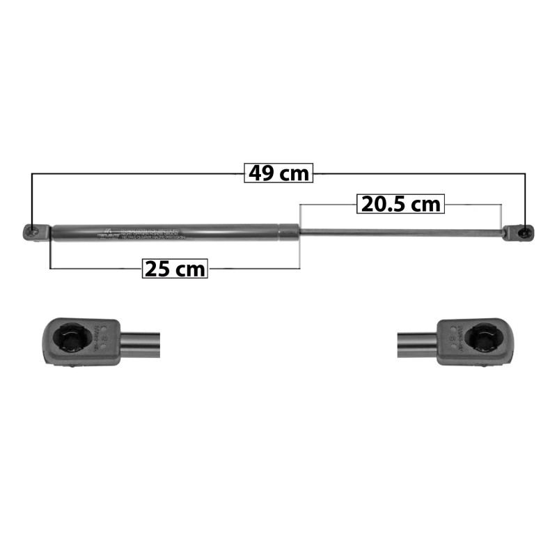 [60194MAN] AMORTIGUADOR COFRE DODGE DAKOTA 05-10 49 25 20.5 ENTRADA TIPO 9 ENTRADA 2 TIPO 9 420 94.42 42.83 360 80.93 36.71 SP-7655 TUR DER/ IZQ