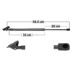 AMORTIGUADOR 5TA PUERTA JEEP CHEROKEE 97-01 56.5 32 20 ENTRADA TIPO 6 ENTRADA 2 TIPO 9 660 148.37 67.3 720 161.82 73.4 6677 TUR