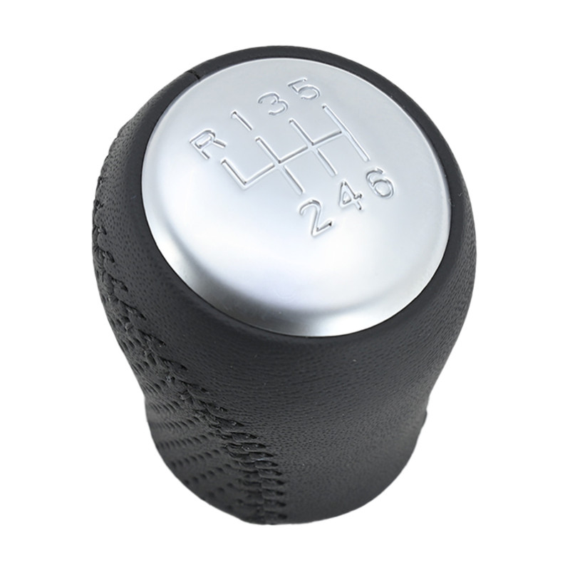[109181MAN] PERILLA (POMO) PALANCA VELOCIDADES NISSAN TIIDA 07-17 PALANCA NEGRO/PLATA 6 PIEL SINTETICA TIPO ORIGINAL CHN DELANTERA