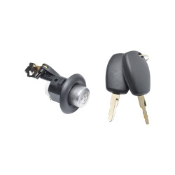 [70644MAN] CILINDRO LLAVIN C/LLAVES CAJUELA RENAULT SANDERO 07-15 CON LLAVE 1 PIEZA NEGRA/CROMO CHIN 6001220793