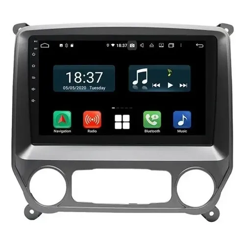 ESTEREO CHEVROLET SILVERADO 2014 AL 2018 NEG CAR PLAY ANDROID GPS WIFI C/PANTALLA TACTIL C/CAMARA REVERSA 4+32 GB REAKO SOUND