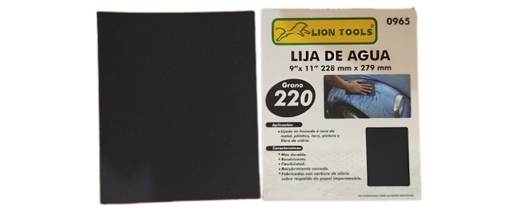 [LI-0965] LIJA DE AGUA GRANO 220 LION TOOLS COD. 0965