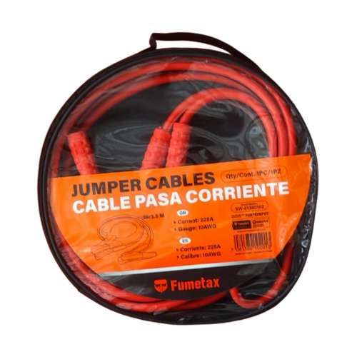 [CC-7081380102013] CABLES PASA CORRIENTE 3.5M CALIBRE 10 AWG FUMETAX 1 PZA COD. 7081380102013