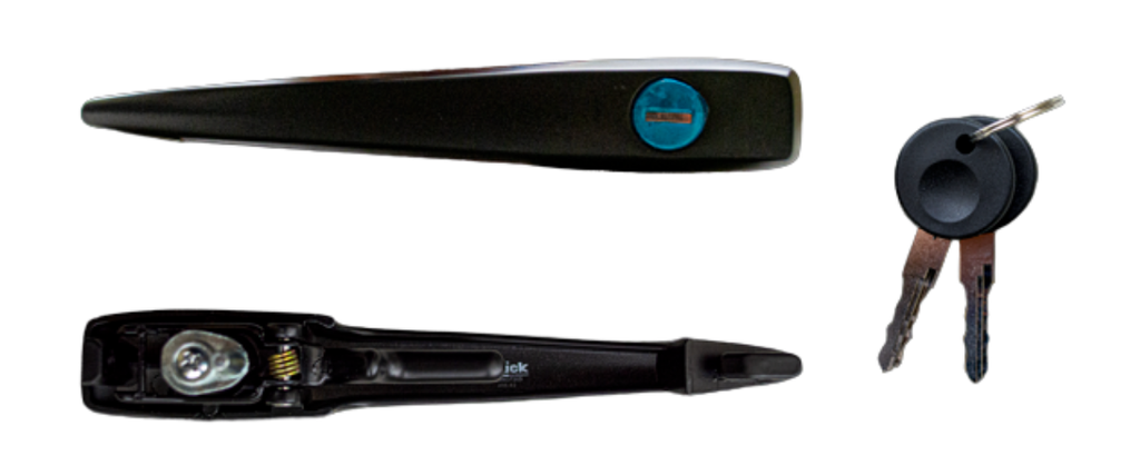 [1BM837205-KIT] MANIJA PUERTA EXTERIOR VOLKSWAGEN AUDI SEAT SEDAN 1978-2003 1.6 / KIT MANIJAS-CILINDRO ARRANQUE ANTIRROBO NEGRA BRUCK
