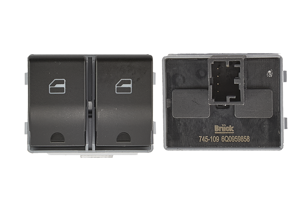 [6Q0959858] BOTON CONTROL VOLKSWAGEN POLO 03-07 - LUPO 05-09 / DEL IZQ PARA AUTOS CON 2 Y 4 PUERTAS BRUCK