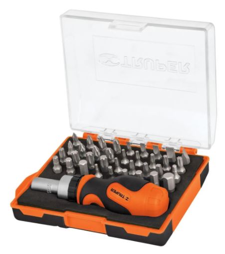 [7506240639190] DESARMADOR TIPO TROMPO C/MATRACA 36 PUNTAS COD. 17845