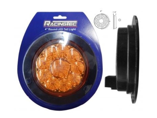 [RAPLATRLALE13AMRE] PLAFON 13 LEDS AMBAR REDONDO BAJA/ESTROBO C/BISEL NEG 12V 1 PZA COD. FEC3001200 (135623)