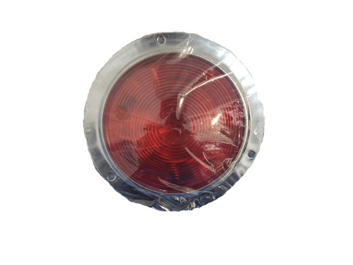 [PLRO4UN] PLAFON ROJO REDONDO CROM BAJA/ESTROBO P/FOCO 12V 1 PZA