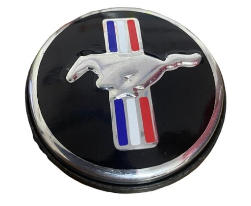 [TR-0015] TAPON RIN CENTRO FORD MUSTANG FONDO NEG/CROM 1 PZA