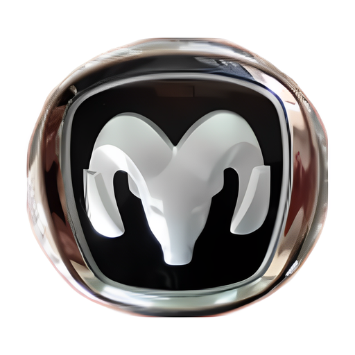 [52000077] INSIGNIA PARRILLA DODGE RAM 700 NEGRO C/CROMO ORIGINAL