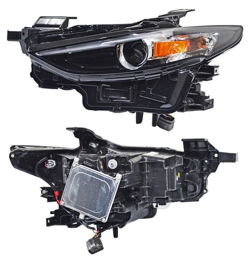 [FAMA-319-2] FARO MAZDA 3 2019  AL 2025 4/5 PTAS NEG C/LED C/LUPA AMBAR IZQ CNA