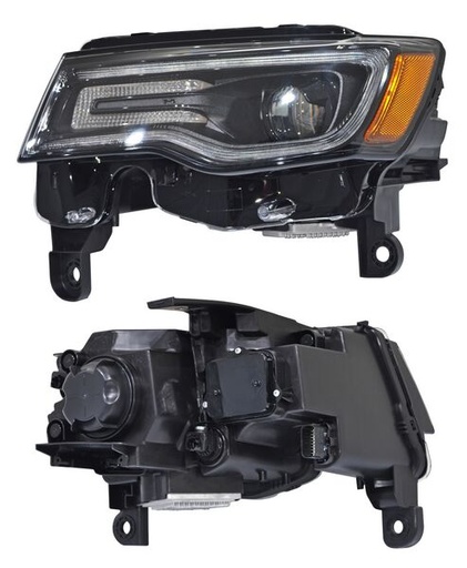 [FAJE-GC17-CNA2] FARO JEEP GRAND CHEROKEE 2017 AL 2021 F/NEGRO C/LUZ DIA LEDS IZQ CNA