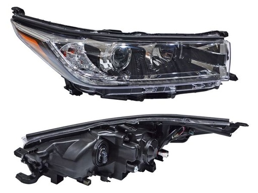 [FTHL17LR] FARO TOYOTA HIGHLANDER 2017 AL 2019 FILO CROMADO C/LUZ DE DIA DER
