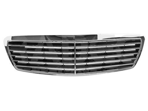 [204-2003-00] PARRILLA MERCEDES BENZ CLASE E 2003 AL 2006 CROM C/NEG *R