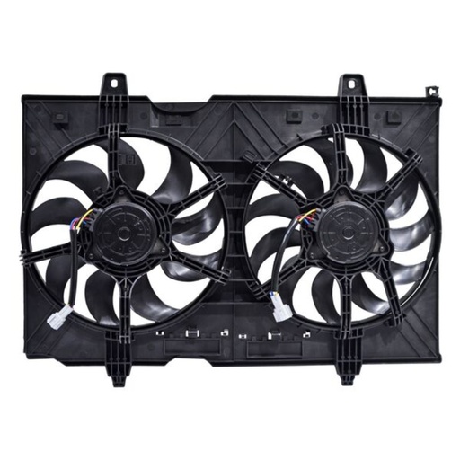 [MONI-XT08-4P] MOTOVENTILADOR NISSAN XTRAIL 2008 AL 2014 L4 2.5L DOBLE COPLETO 4 Y 4 PIN TW