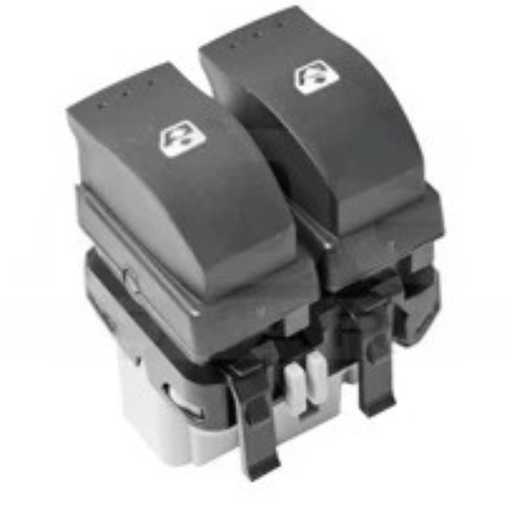 [CERE-CE07-NE3] CONTROL ELEVADOR RENAULT CLIO EURO 2007 AL 2012/DUSTER 11-16/KOLEOS 08-16/LAGUNA 03-07/MEGANE 04-10/SANDERO 07-15/SCENIC 05-08 10 PINS 2 TCLAS NEGRO BASE GRIS  12VCC DEL *R