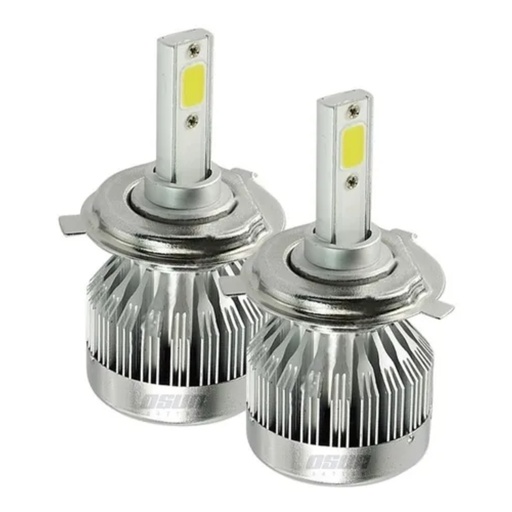 [BULE-H42C-J] BULBO (FOCO) LED H4 2 CARAS LUZ ALTA/BAJA 35W/55W 8-32 V 2 PZAS OSUN C/VENTILADOR C/EMP MOJ