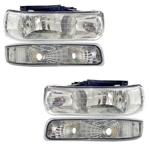 [CUCH-PU99-JCR] CUARTO CHEVROLET PU/ SILVERADO 1999 AL 2002 KIT SPORT FAROS/CUARTOS CROM JGO 4PZAS CN *G