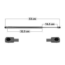 [60112MAN] AMORTIGUADOR 5TA PUERTA JEEP COMPASS 07-17 P/5TA PUERTA C/BOCINAS 53 32.5 16.5 620 139.38 63.22 680 152.87 69.34 TUR DER/ IZQ